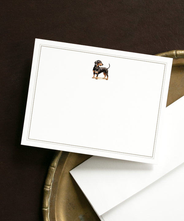 Dachshund Notecard Set Black and Tan