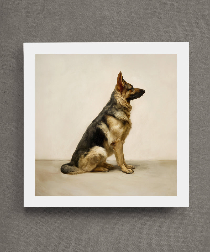 A Seated German Shepherd