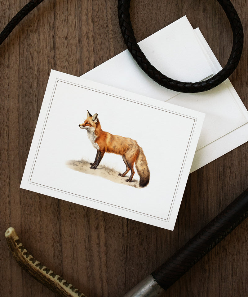 Vintage fox lithograph greeting card set