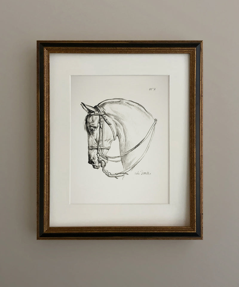Set of Two Vintage Horse Drawings