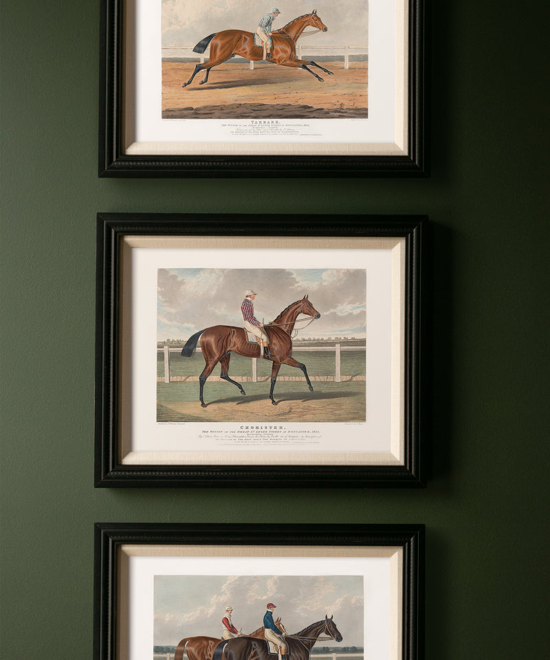 Vintage race horse and jockey portraits, set of 12 gallery wall