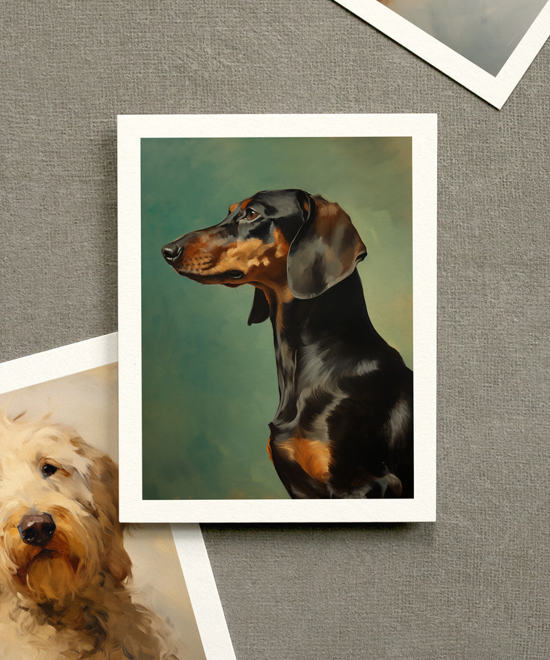 Portrait of a Black & Tan Dachshund