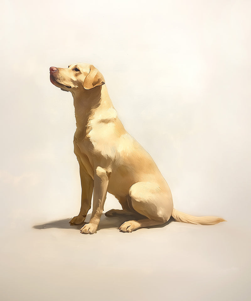 A Seated Yellow Lab