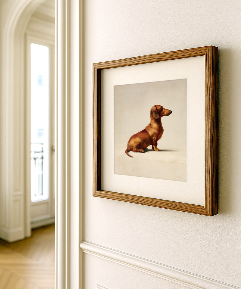 A Seated Red Dachshund