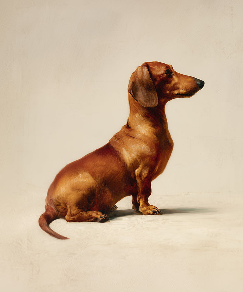 A Seated Red Dachshund