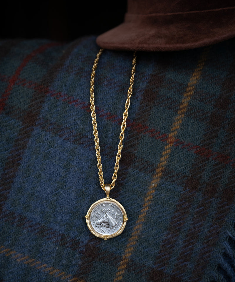 Mixed Metal Horse Coin Necklace