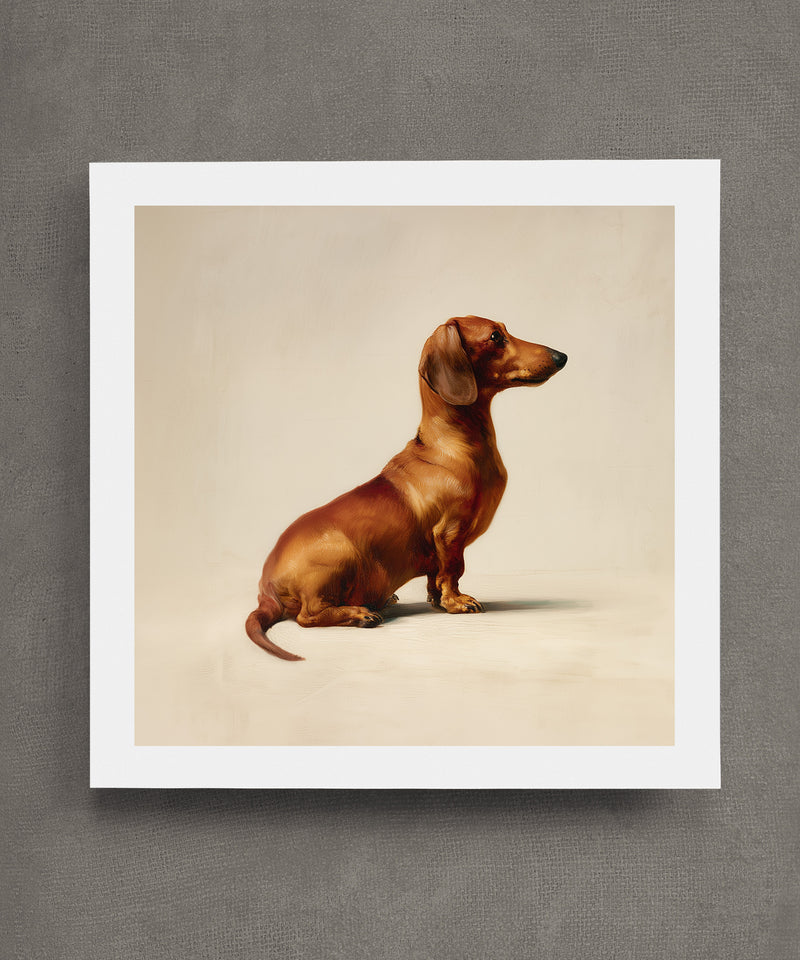A Seated Red Dachshund