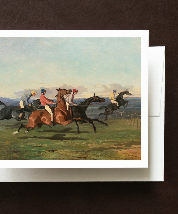 Vintage steeplechase painting stationery set