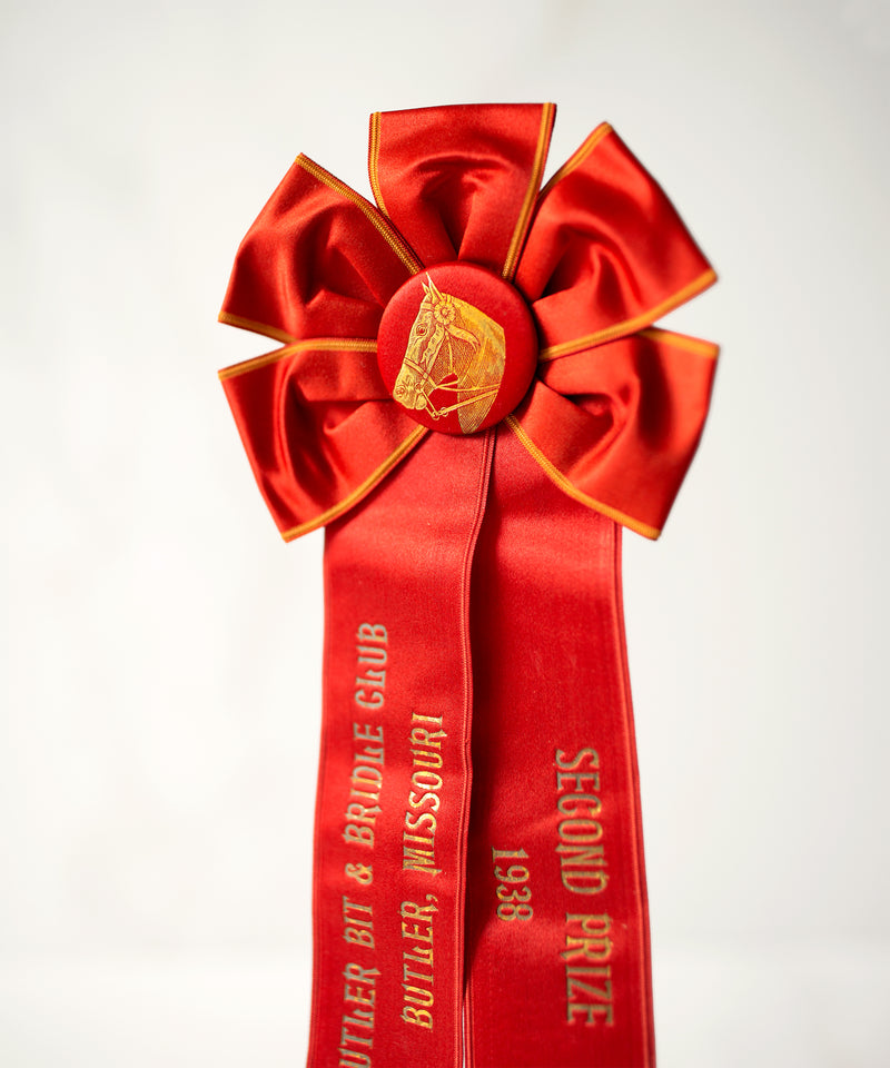 Vintage second place horse show ribbon from 1938