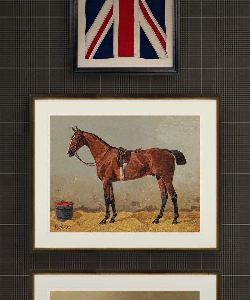 Vintage Thoroughbred horse painting print