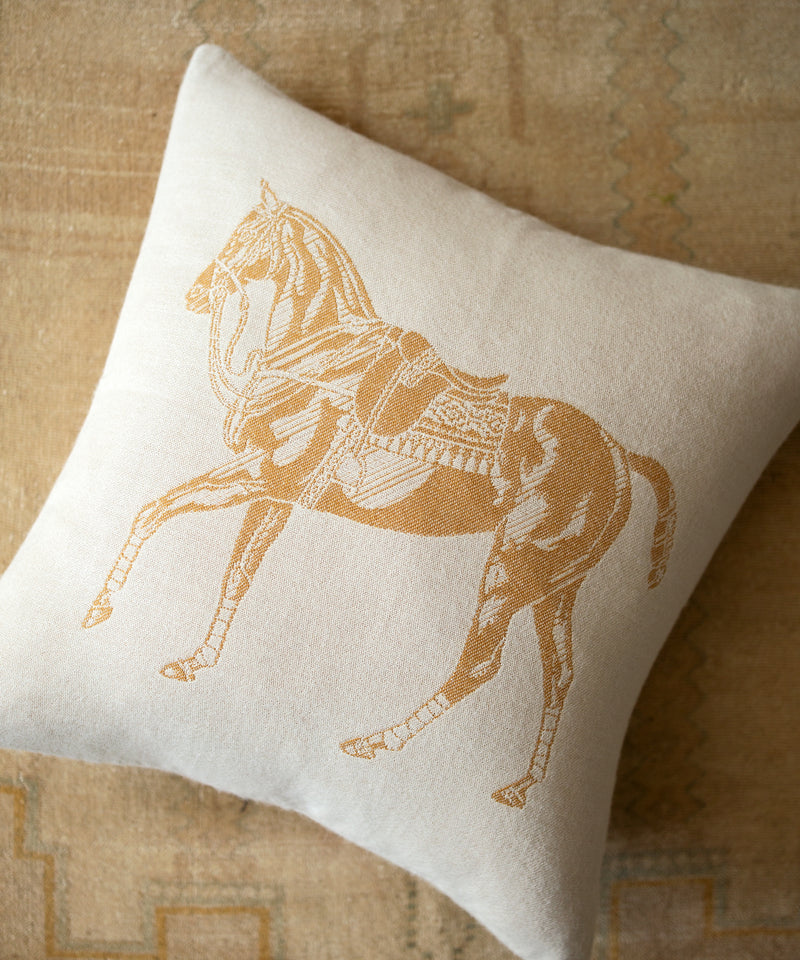 Gold Polo Pony Pillow