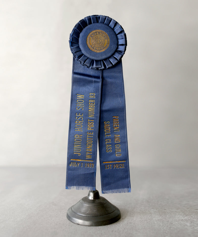 1933 Vintage Blue American Legion Horse Show Ribbon